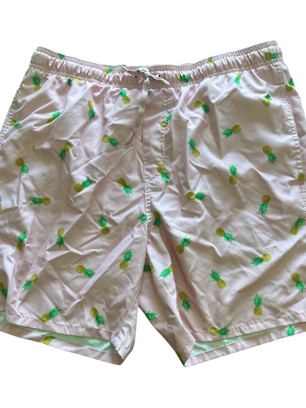 Old Navy Men's Pink Pineapple Print Swim Trunks size L